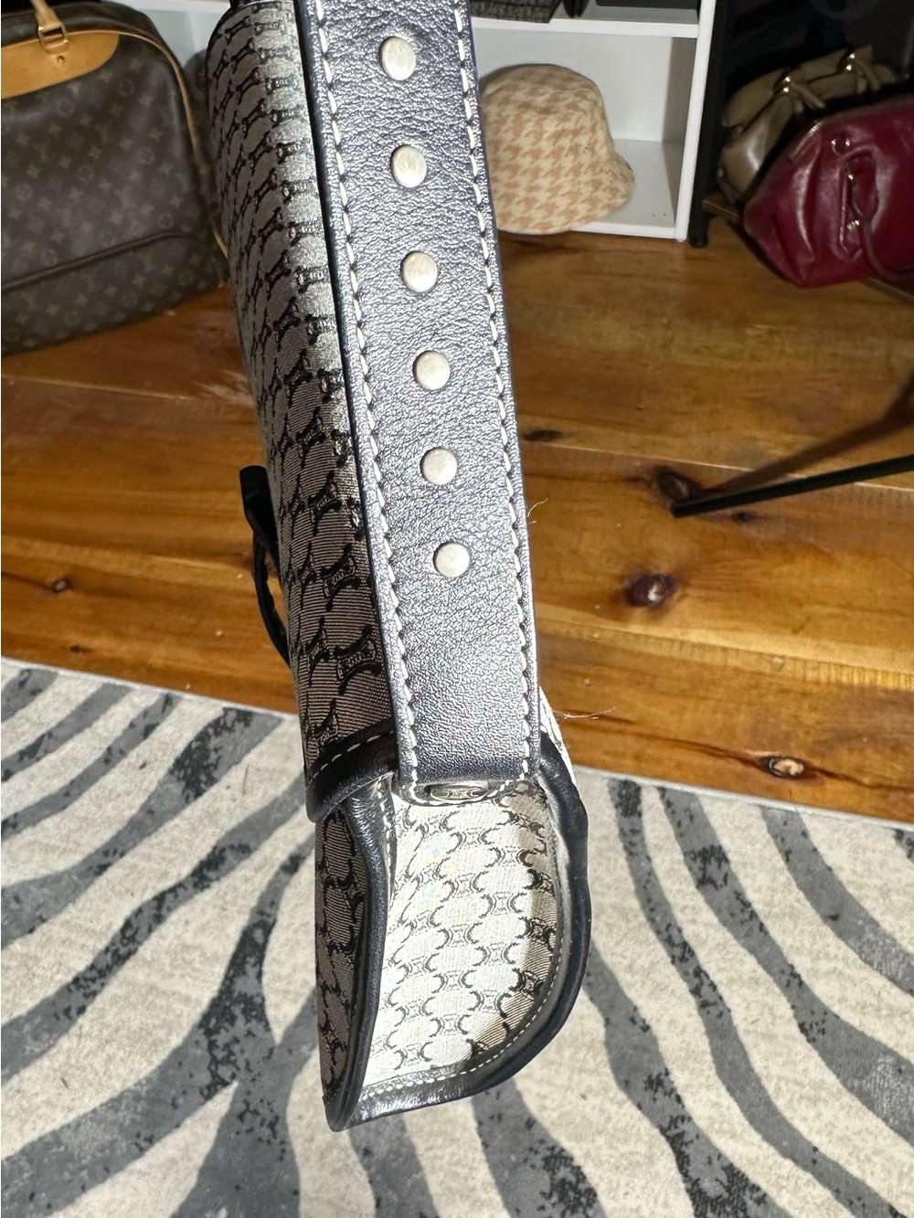 Celine Monogram Canvas shoulder bag with Black Trim - Picture 5 of 8